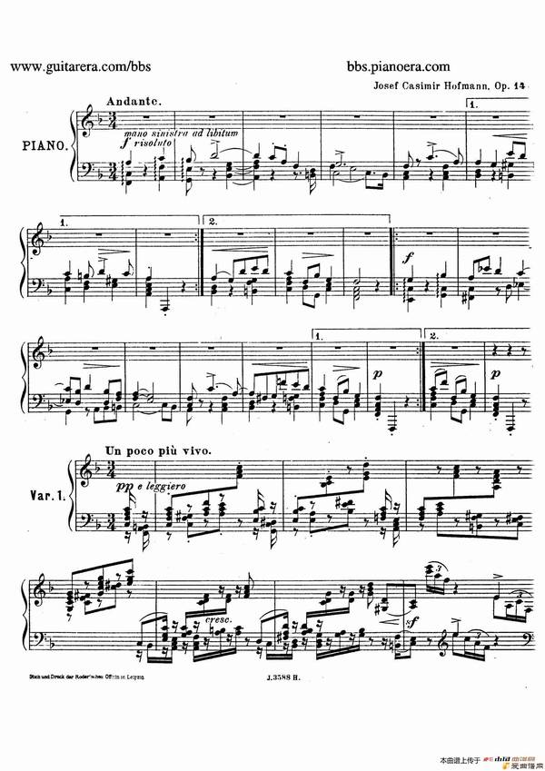 ١Theme with Variations and Fugue in F Major Op.14