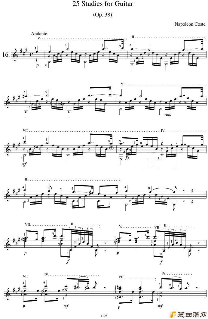 Napoleon Coste25 Studies,Op.38