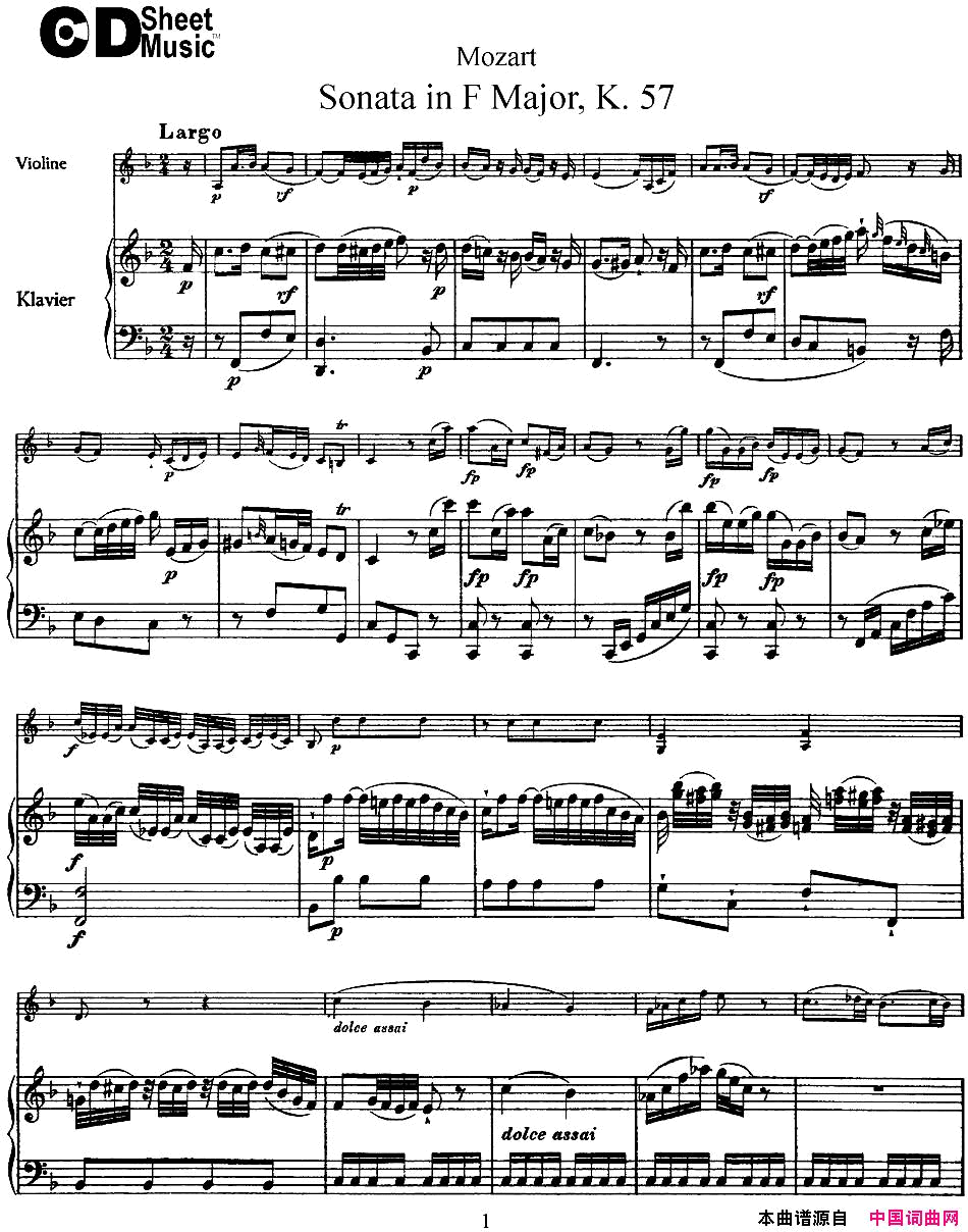 ٣ViolinSonatainFMajorK.357С+ٰ