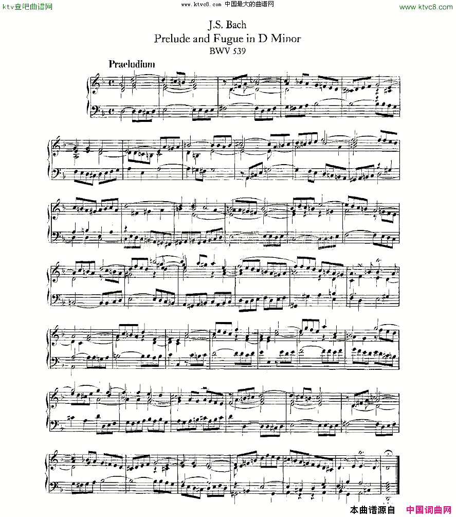 PreludeandFugueinDMinor--BWV539ܷ