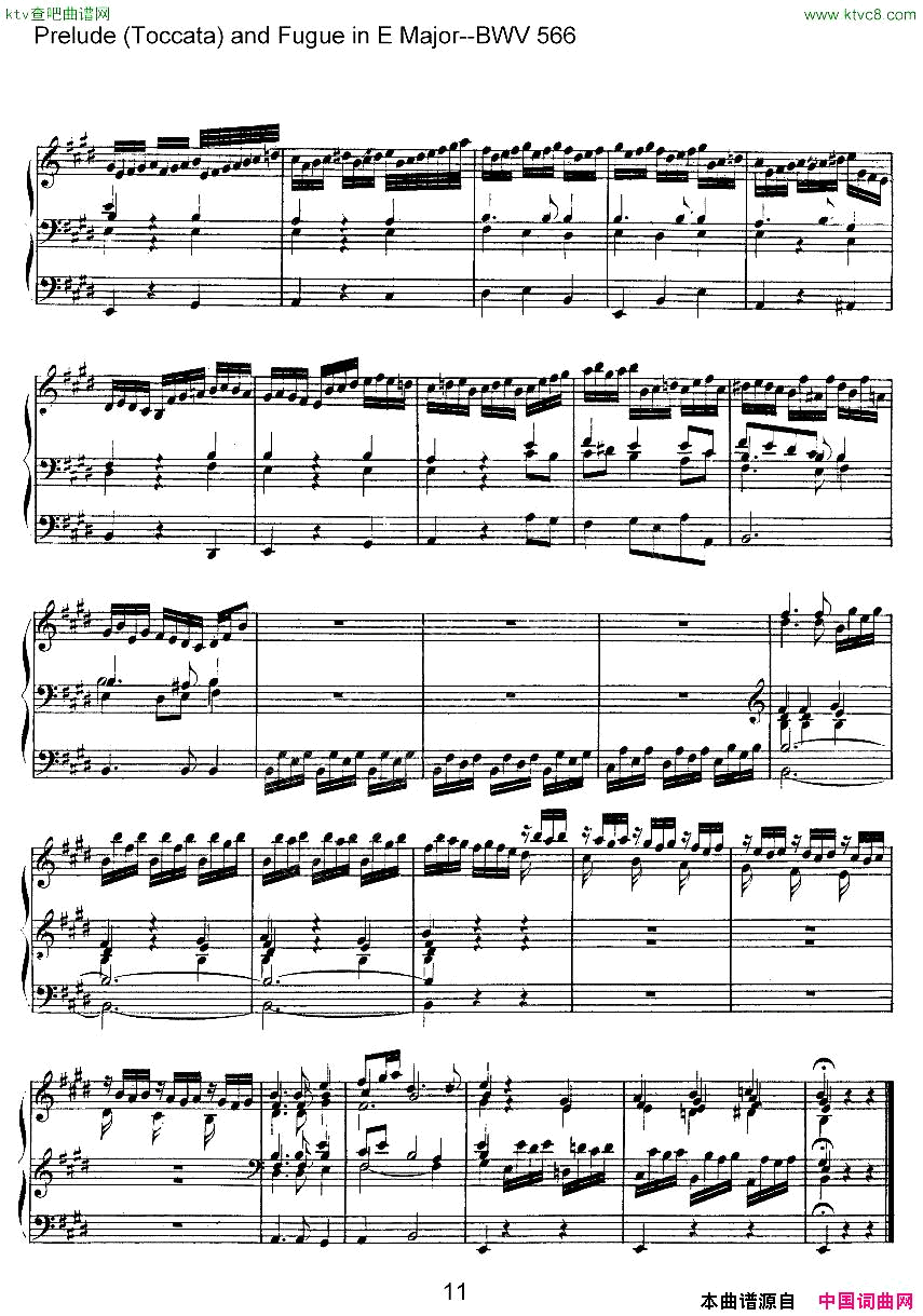 PreludeToccataandFugueinEMajor--BWV566ܷ