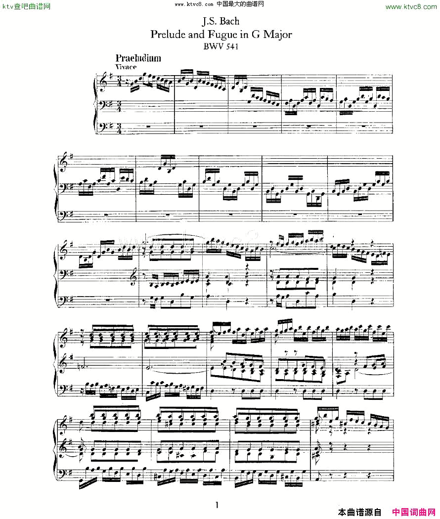 PreludeandFugueinGMajor--BWV541ܷ