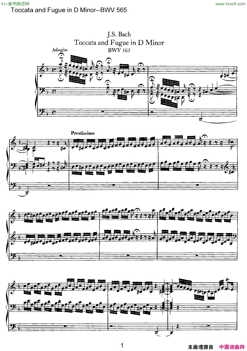 ToccataandFugueinDMinor--BWV565ܷ