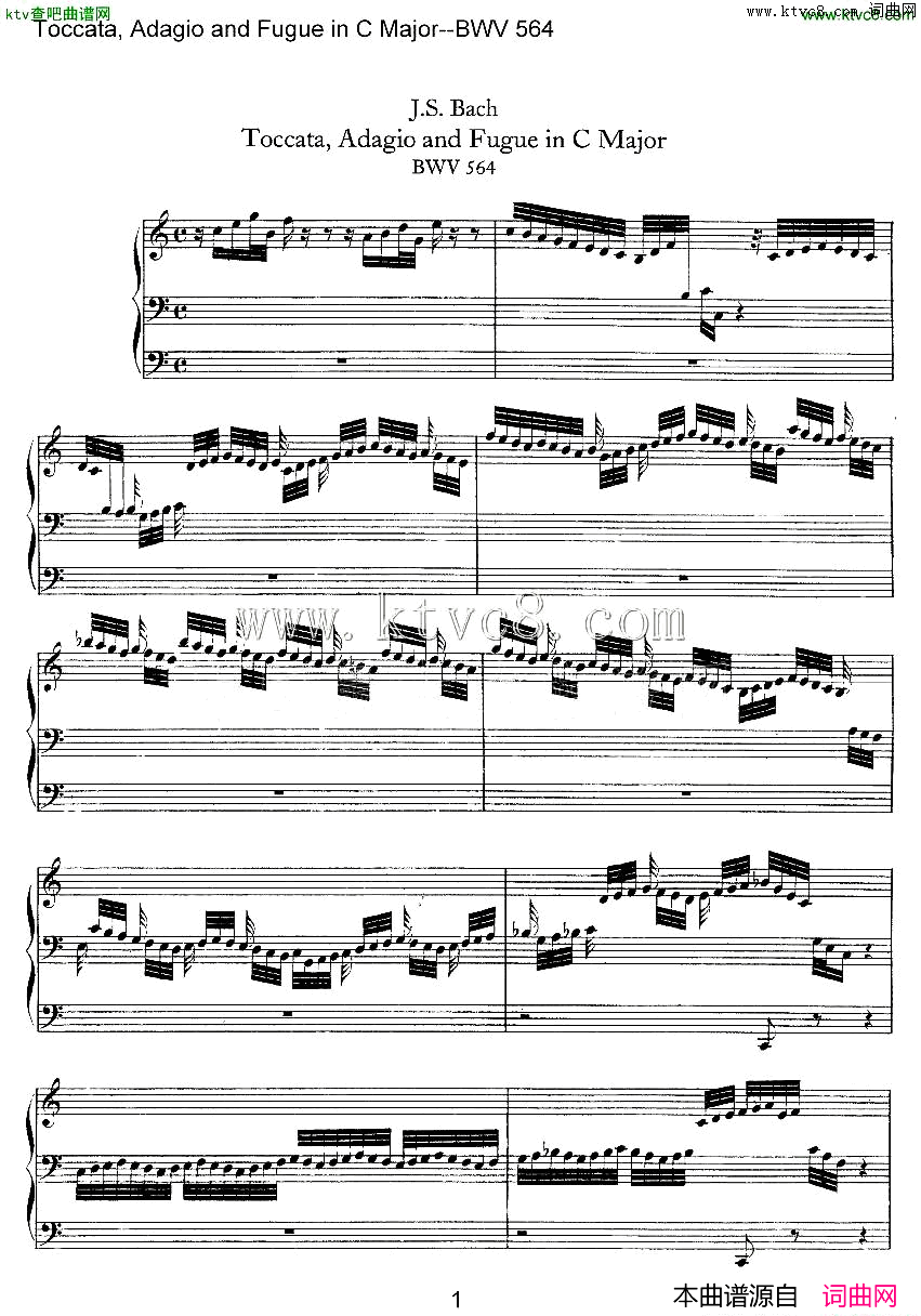 Toccata,AdagioandFugueinCMajor--BWV564ܷ