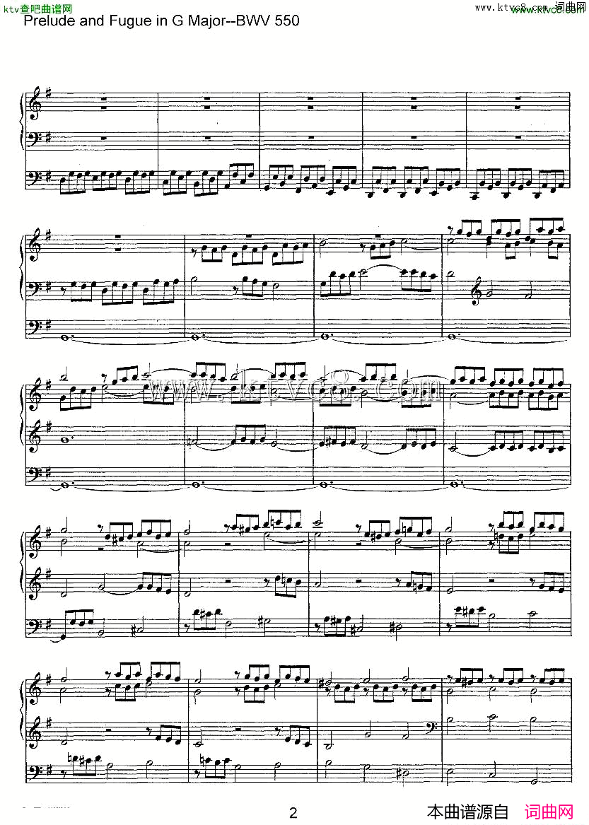 PreludeandFugueinGMajor--BWV550ܷ