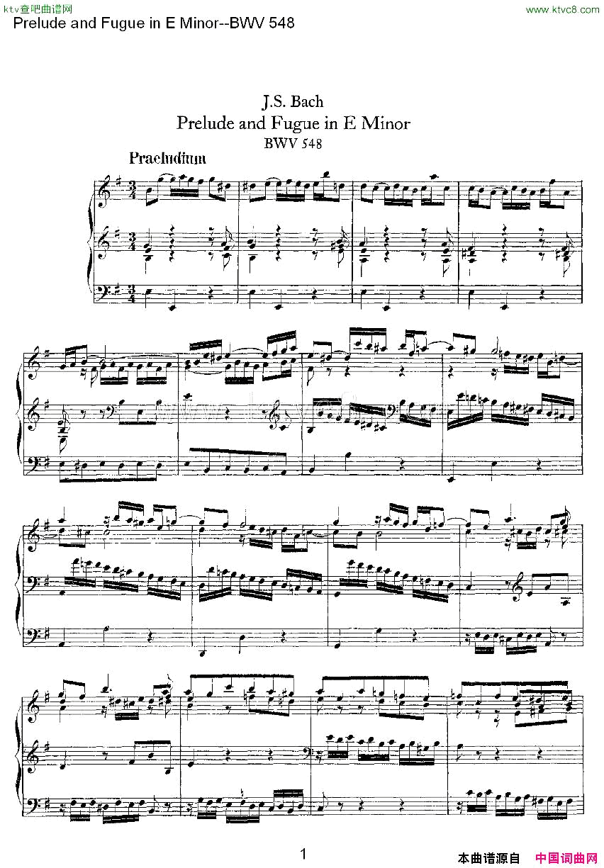 PreludeandFugueinEMinor--BWV548ܷ