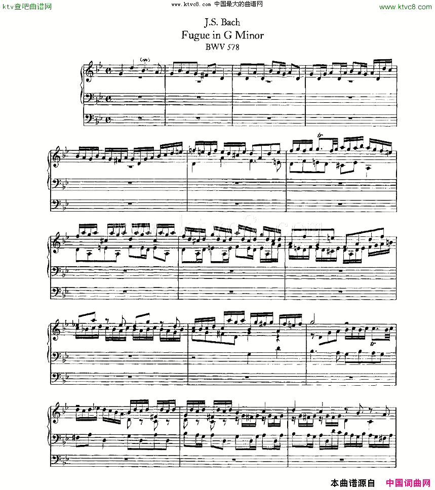 FugueinGMinor--BWV578ܷ