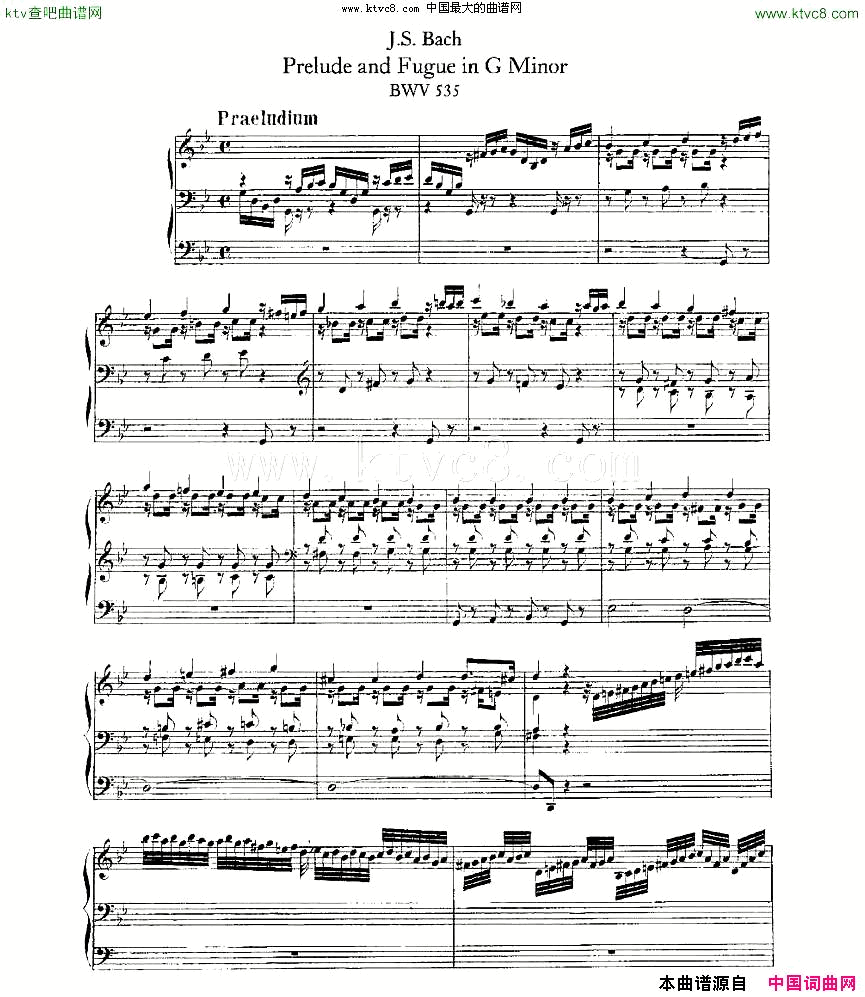 PreludeandFugueinGMinor--BWV535ܷ