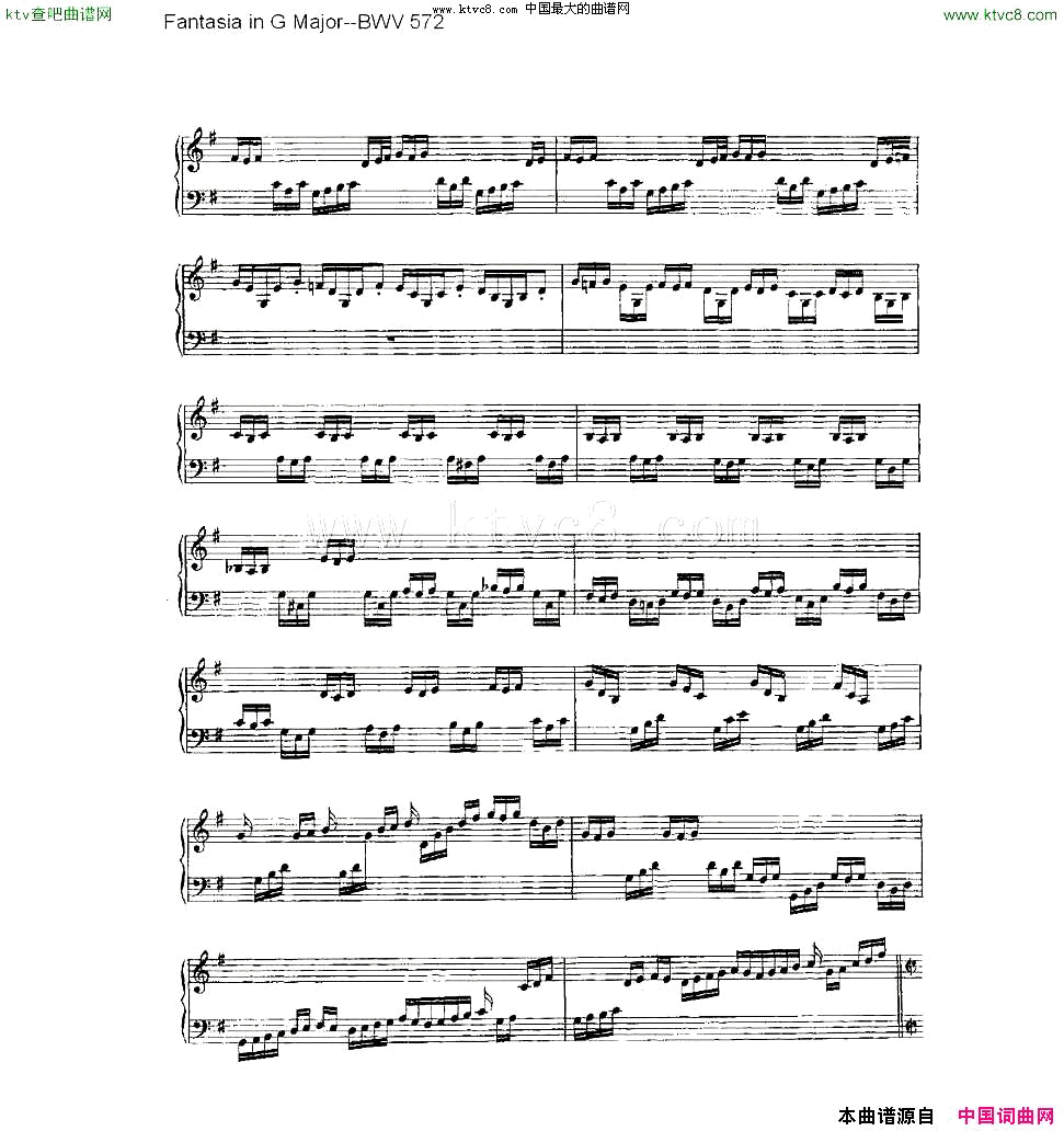 FantasiainGMajor--BWV572ܷ