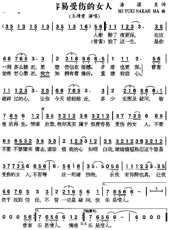 容易受伤的女人 王菲