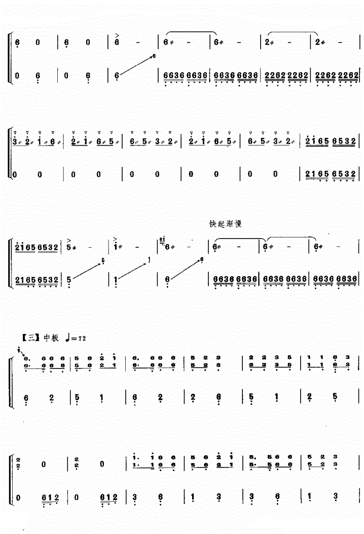 草原骏马古筝谱