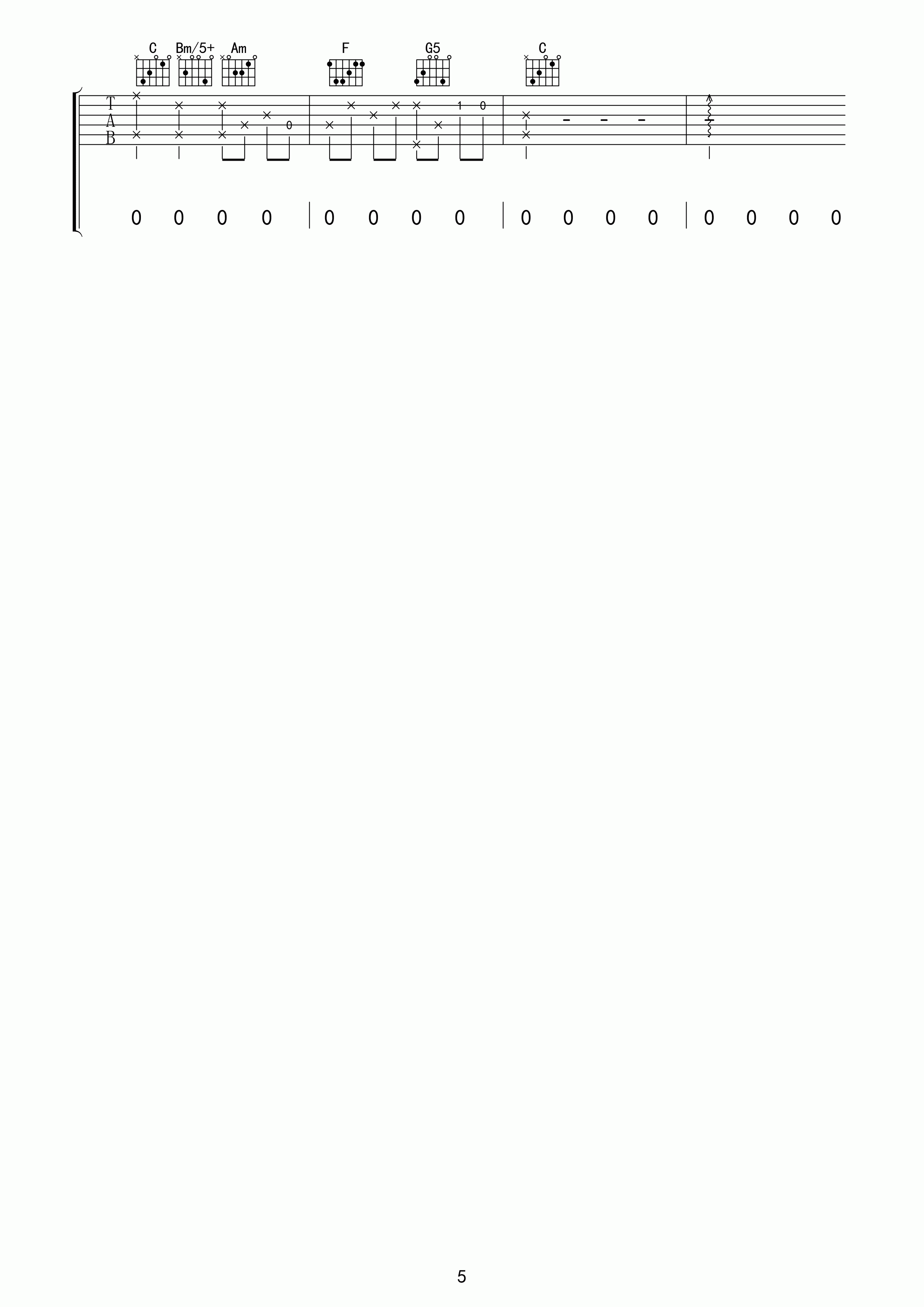 beyond海阔天空吉他谱C调_海阔天空歌词歌谱