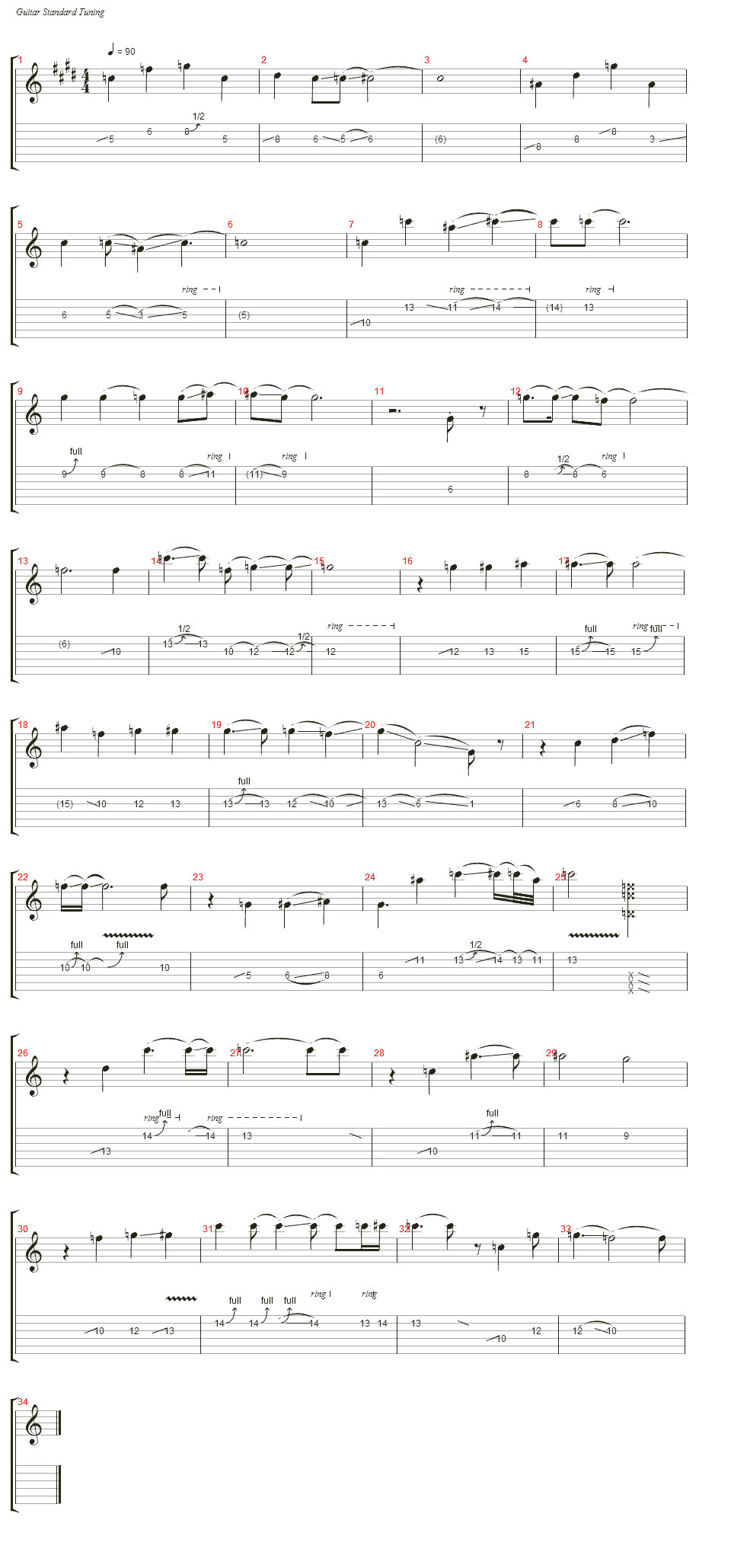 雨在风中吉他谱