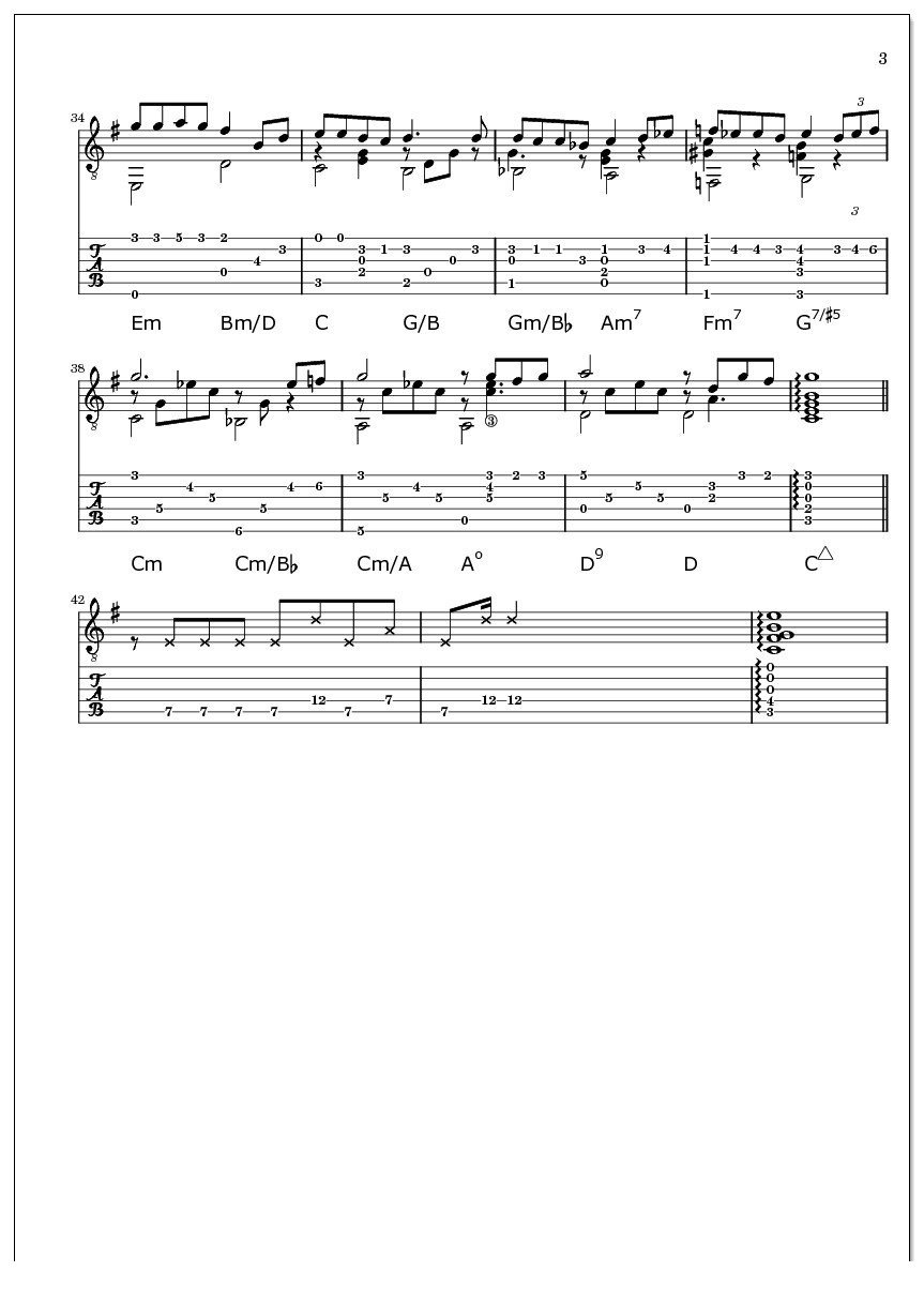 one summer's day吉他谱 久石让