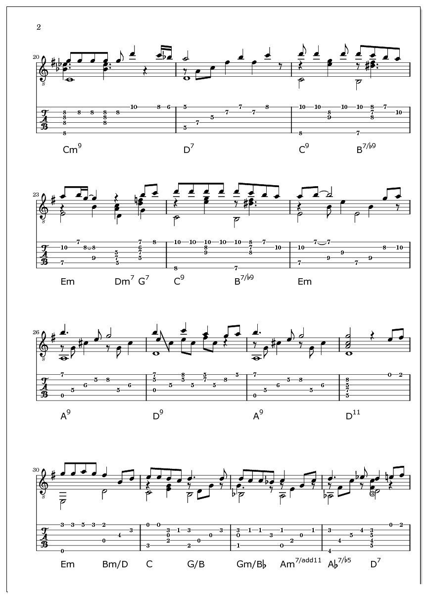 one summer's day吉他谱 久石让