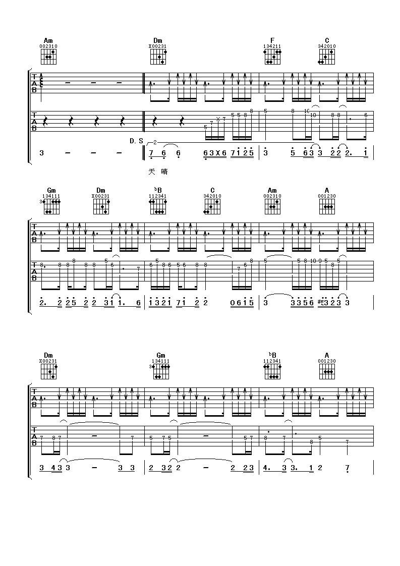 不下雨就出太阳吧吉他谱 孟庭苇