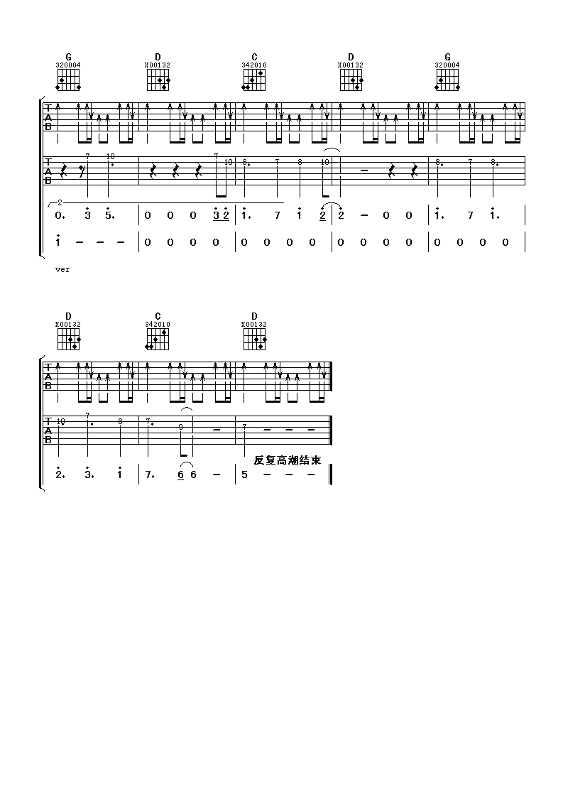 慢慢地陪着你走吉他谱 蔡济文梁雁翎