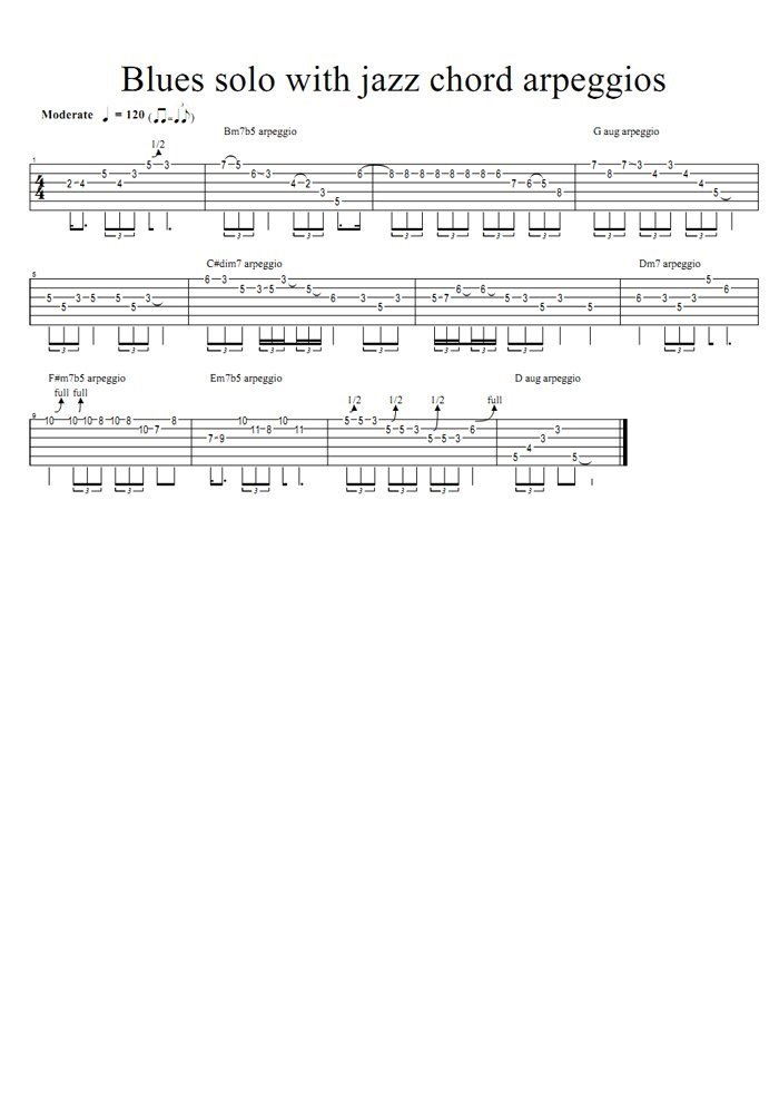 Blues solo with jazz chord arpeggiosָ