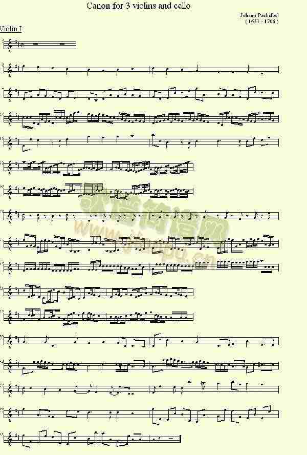 pachelbel`s canon for 3 violins and cello