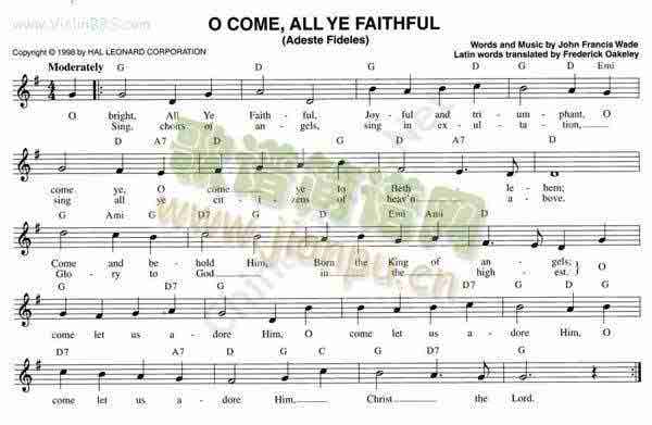 134.O COME,ALL YE FAITHFUL