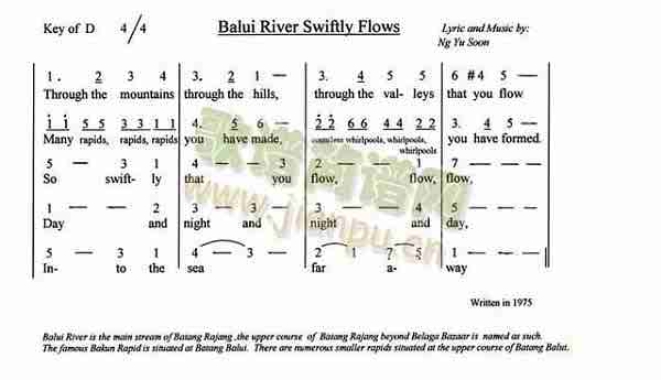 Balui River Swiftly Flows